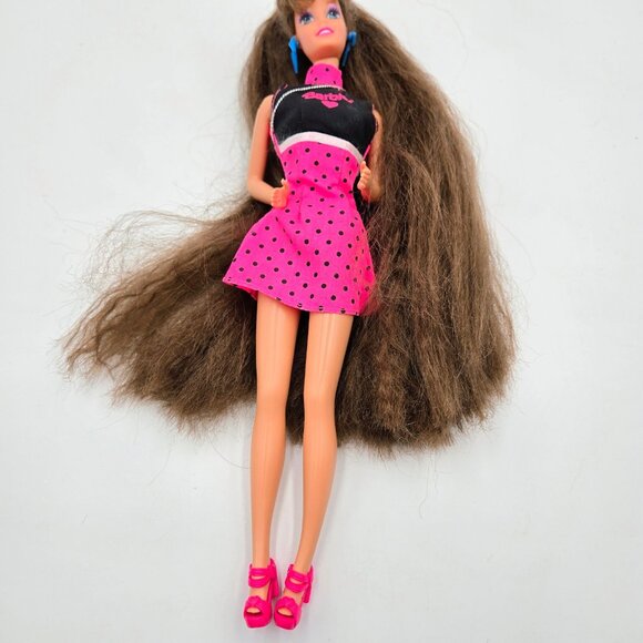 Totally Hair Barbie Doll Brunette 1991 1117 Mattel Read - Picture 15 of 16